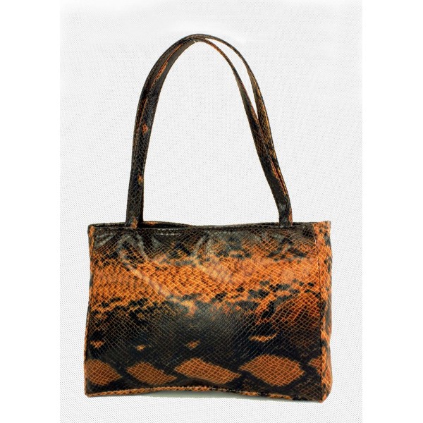 Small Snake Print Tote Bag - Brown color - BG-743BN